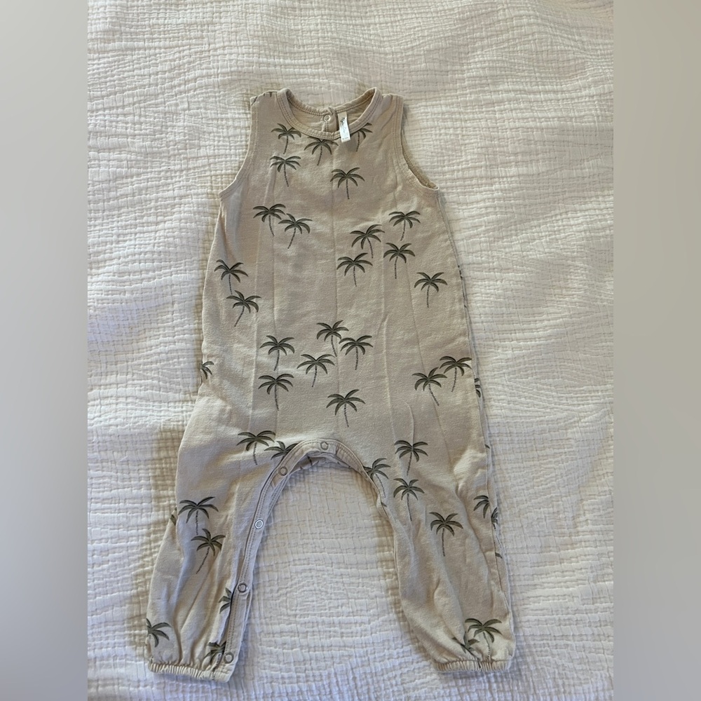 Rylee + Cru Beige Palm Print Top